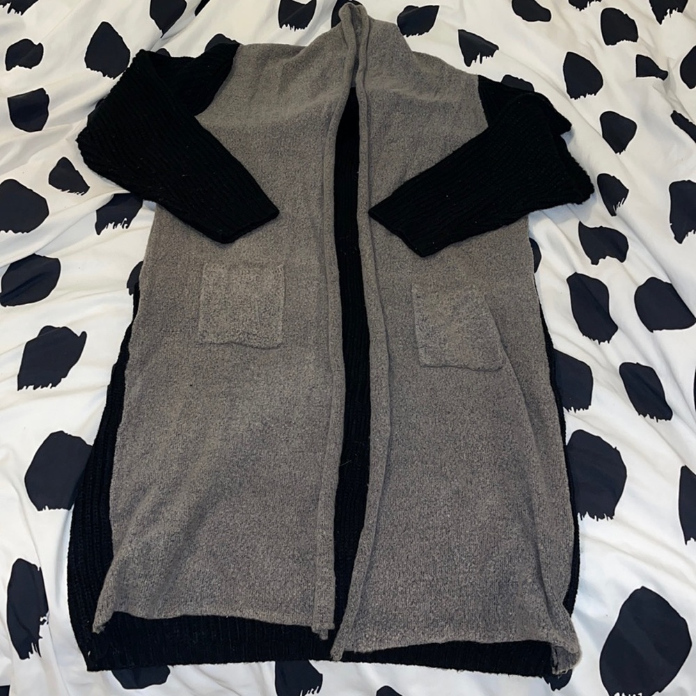 Black and gray cardigan